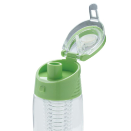 Afsluitbare waterfles met infuser, groen