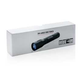 3W CREE Zaklamp Groot, Zwart