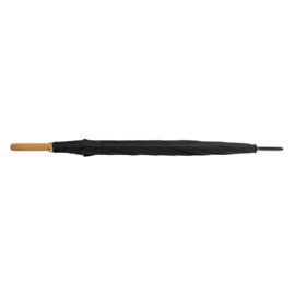 27" Impact AWARE™ RPET 190T auto open bamboe paraplu, zwart