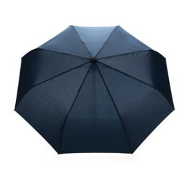 21" Impact AWARE™ RPET 190T bamboo auto open/dicht paraplu, donkerblauw