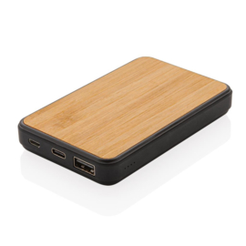 Bamboe 5000 mAh zakformaat powerbank