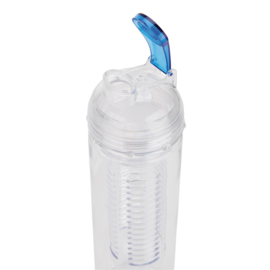 Waterfles met infuser, blauw