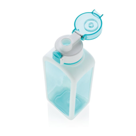 Squared afsluitbare lekvrije tritan waterfles, turquoise