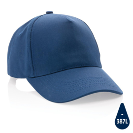 Impact 5 panel 280gr recycled katoenen cap met AWARE™ tracer, donkerblauw