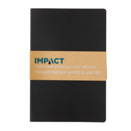 Impact softcover steenpapier notitieboek A5, zwart