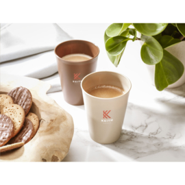 Herbruikbare koffiebeker van suikerriet 200 ml, Wit