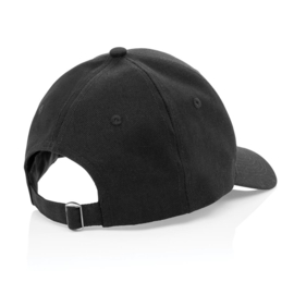 Impact 6 panel 280gr gerecycled katoenen cap, AWARE™ tracer, zwart