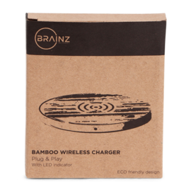 BRAINZ Wireless Charger Circle Bamboo