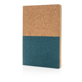 Eco kurk notitieboek, blauw