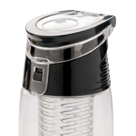 Afsluitbare waterfles met infuser, zwart