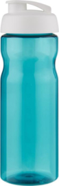 Rpet Sportbidon H2o met flipcapdeksel, aqua - wit