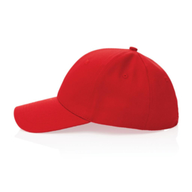 Impact 6 panel 280gr gerecycled katoenen cap, AWARE™ tracer, rood