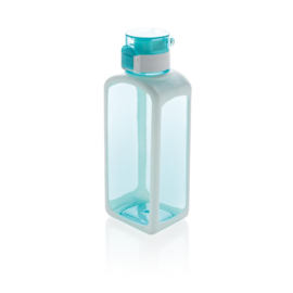 Squared afsluitbare lekvrije tritan waterfles, turquoise