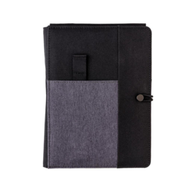 Kyoto notitieboek met 5W draadloze oplader, zwart