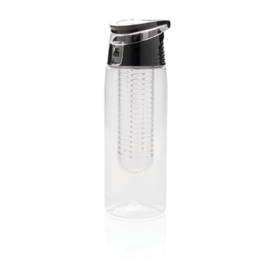 Afsluitbare waterfles met infuser, zwart