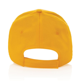 Impact 6 panel 190gr gerecycled katoenen cap, AWARE™ tracer, geel