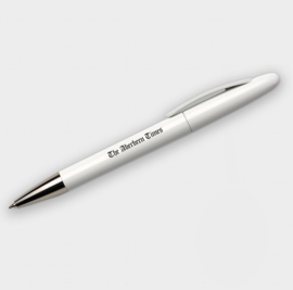 Gerecyclede pen gemaakt van gerecycled plastic, wit