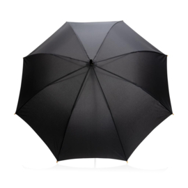 23" Impact AWARE™ RPET 190T auto open bamboe paraplu, zwart