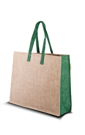 Eco Jute Bag with green accents