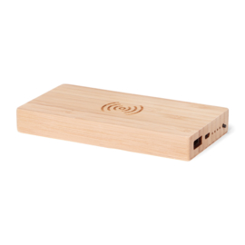 BRAINZ Powerbank + Wireless Charger Bamboo