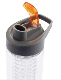 Waterfles met infuser, oranje