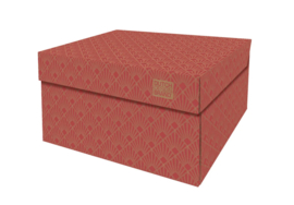 Dutch Design Storage Box Kerst Art Deco Red Velvet - Large