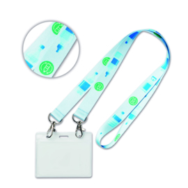 Lanyard van gerecycled PET, met 2 metalen haken