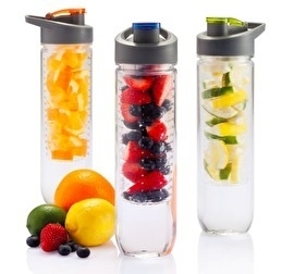 Waterfles met infuser groen