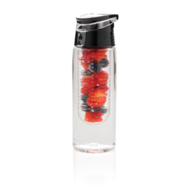 Afsluitbare waterfles met infuser, zwart