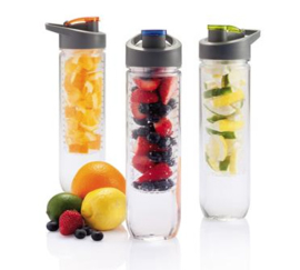 Waterfles met infuser, oranje