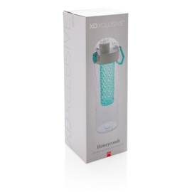 Honeycomb afsluitbare lekvrije waterfles met infuser, turquo