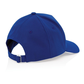 Impact 5 panel 280gr recycled katoenen cap met AWARE™ tracer, blauw