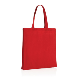 Impact AWARE™ gerecycled katoenen draagtas met bodem 145gr, rood