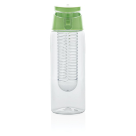 Afsluitbare waterfles met infuser, groen