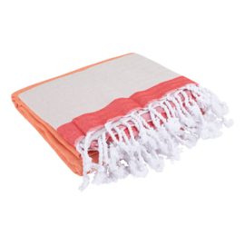 Unique Hammam handdoek - Orange Red Beige