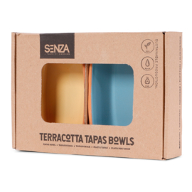 Senza terracotta schaaltjes rechthoek blauw geel