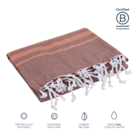 Vibe Hammam handdoek - Brick & Orange