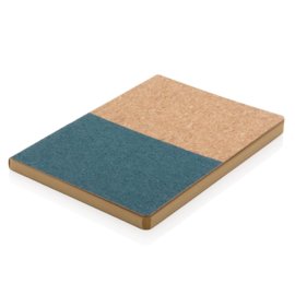 Eco kurk notitieboek, blauw