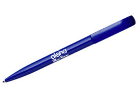 Gerecyclede pen gemaakt van een CD box, blauw