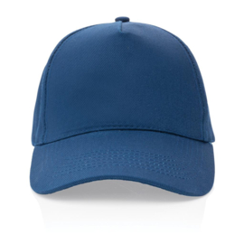 Impact 5 panel 280gr recycled katoenen cap met AWARE™ tracer, donkerblauw