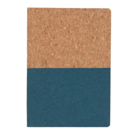 Eco kurk notitieboek, blauw