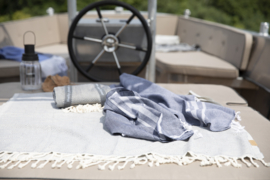 Vibe Hammam handdoek - Navy & Medium Grey