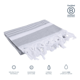 Gerecycled Hamam Handdoek, promo Light Grey