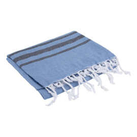 Vibe Hammam handdoek - Light Blue & Navy