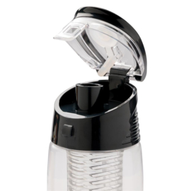 Afsluitbare waterfles met infuser, zwart