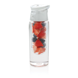 Afsluitbare waterfles met infuser, wit