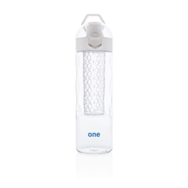 Honeycomb afsluitbare lekvrije waterfles met infuser, wit