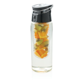 Afsluitbare waterfles met infuser, zwart