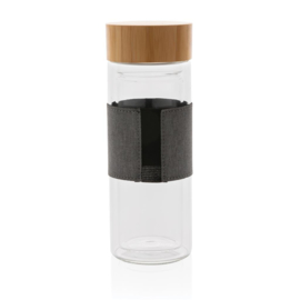 Impact dubbelwandige borosilicaat glazen drinkfles