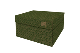 Dutch Design Storage Box Art Deco Velvet Green - Medium